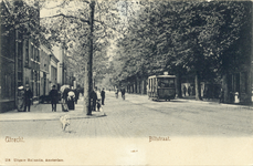 133 Gezicht in de Biltstraat te Utrecht vanaf het Oorsprongpark in de richting van de binnenstad met rechts een paardentram.